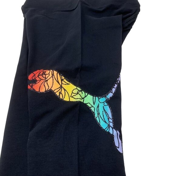 PUMA Girls' Graphic Big Cat Logo Rainbow Gradient Cotton Legging Sz Large B12 - Picture 4 of 8